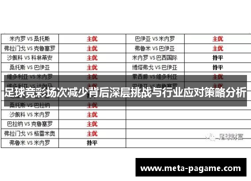 足球竞彩场次减少背后深层挑战与行业应对策略分析